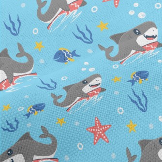 Cute Surfing Shark Performance Linen
