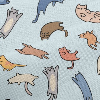 Doodle Colored Cat Performance Linen