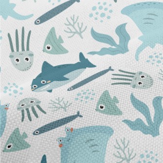 Big Eyed Underwater Animals Performance Linen