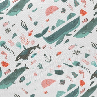 Hand Drawn Beautiful Ocean Twill