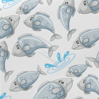Cartoon Lively Fish Twill
