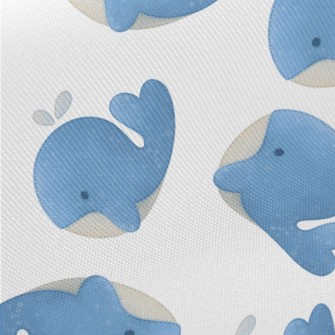 Cute Watercolor Whale Twill