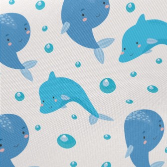 Cute Blue Whale Twill