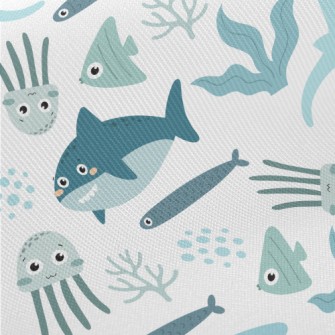 Big Eyed Underwater Animals Twill