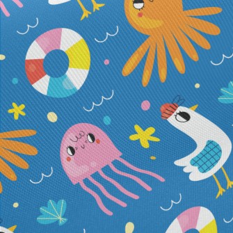 Summer Seagulls And Ocean Twill