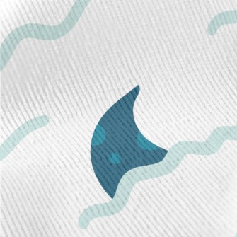 Hand Drawn Blue Shark Fin Standard Corduroy