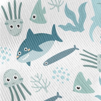 Big Eyed Underwater Animals Standard Corduroy