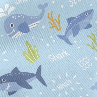 Cartoon Whale And Shark Standard Corduroy