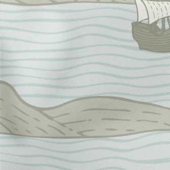 Hand Drawn Sailboat And Island Stretch Ponte