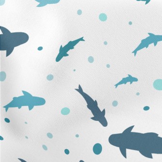Blue Shark Silhouette Stretch Ponte