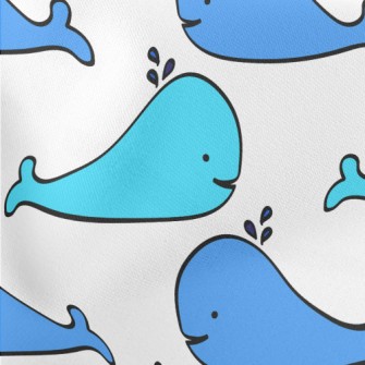 Hand Drawn Spouting Whale Stretch Ponte