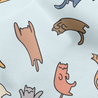 Doodle Colored Cat Micro Fleece