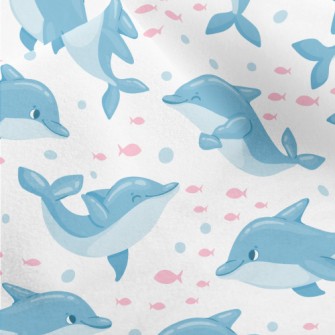 Happy Cute Dolphin Micro Fleece