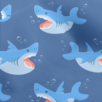 Fierce Cartoon Shark Micro Fleece