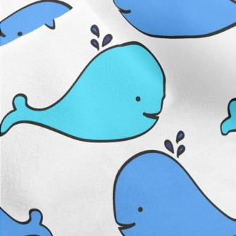 Hand Drawn Spouting Whale Micro Fleece