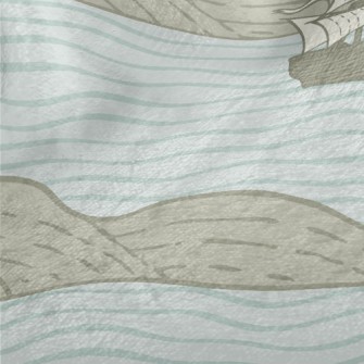 Hand Drawn Sailboat And Island Minky