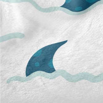 Hand Drawn Blue Shark Fin Minky