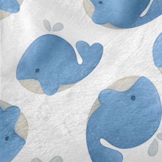 Cute Watercolor Whale Minky