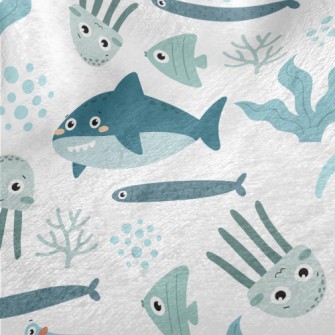 Big Eyed Underwater Animals Minky