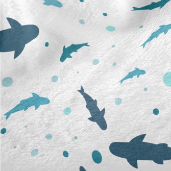 Blue Shark Silhouette Minky