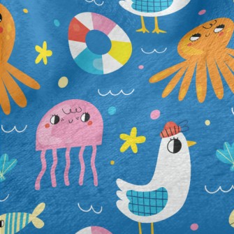 Summer Seagulls And Ocean Minky