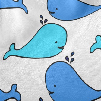 Hand Drawn Spouting Whale Minky