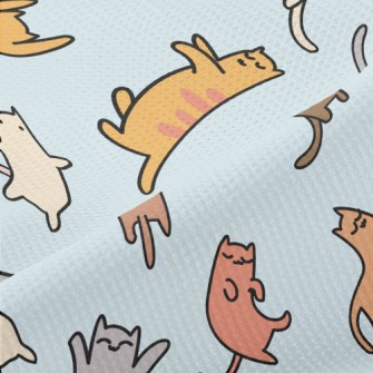 Doodle Colored Cat Piqué