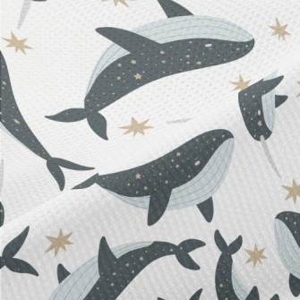 Starry Sky Pattern Whale Piqué