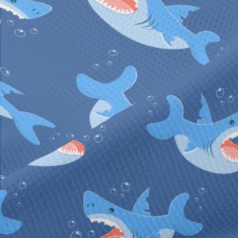 Fierce Cartoon Shark Piqué
