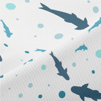 Blue Shark Silhouette Piqué