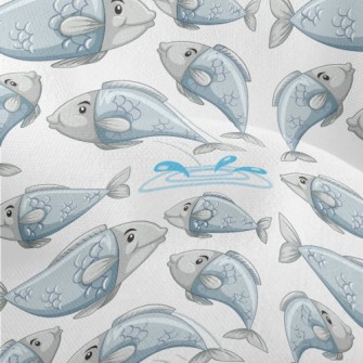 Cartoon Lively Fish Lightweight Performance Linen