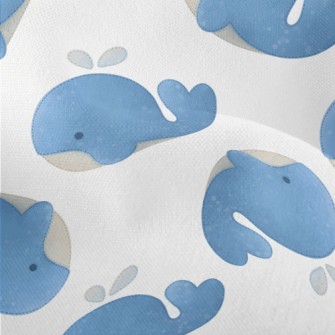 Cute Watercolor Whale Lightweight Performance Linen