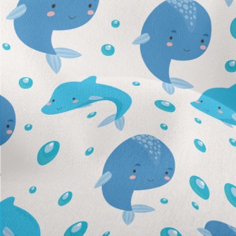 Cute Blue Whale Lightweight Performance Linen