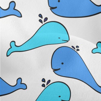 Hand Drawn Spouting Whale Lightweight Performance Linen