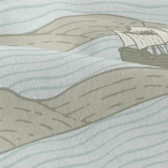 Hand Drawn Sailboat And Island Modern Jersey