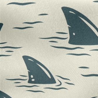 Cartoon Shark Fin Jersey Backed Fleece