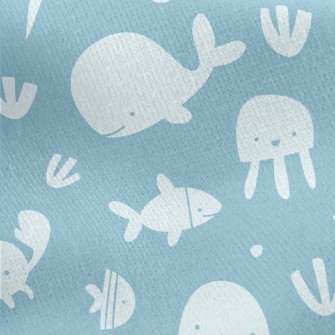 Smiley Underwater Creature Jersey Backed Fleece