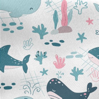 Funny Underwater World Jersey Backed Fleece