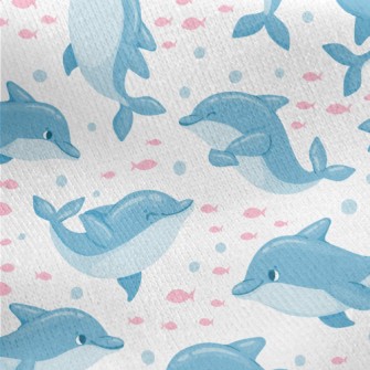 Happy Cute Dolphin Jersey Backed Fleece
