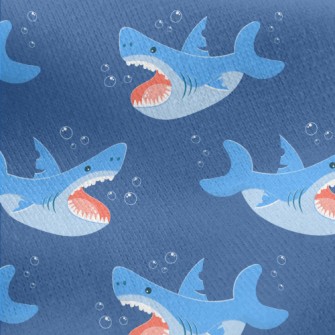Fierce Cartoon Shark Jersey Backed Fleece
