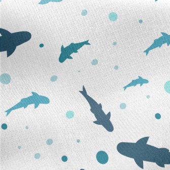 Blue Shark Silhouette Jersey Backed Fleece
