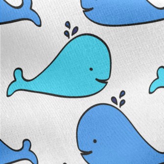 Hand Drawn Spouting Whale Jersey Backed Fleece
