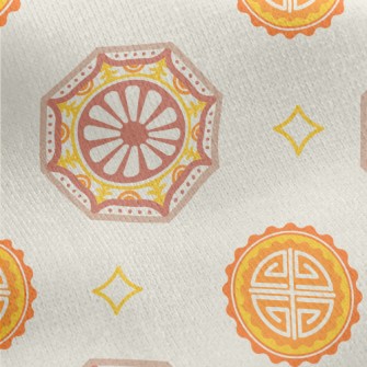 Traditional Asian Pattern Jersey Backed Fleece