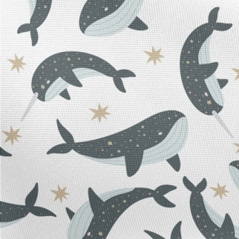 Starry Sky Pattern Whale Pongee