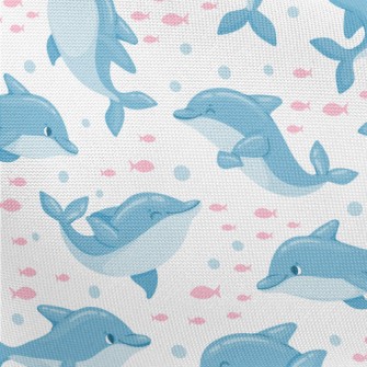 Happy Cute Dolphin Pongee