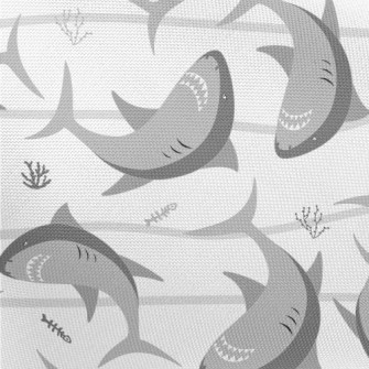 Dangerous Cartoon Shark Pongee