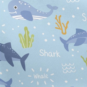 Cartoon Whale And Shark Pongee