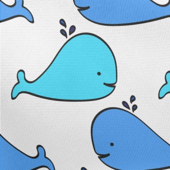 Hand Drawn Spouting Whale Pongee
