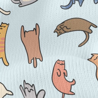 Doodle Colored Cat Stretch Jersey