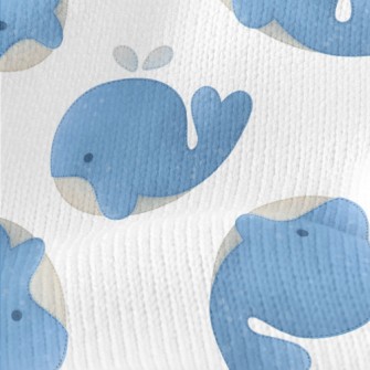 Cute Watercolor Whale Stretch Jersey